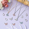 20Pcs 5 Styles Platinum Alloy Crystal Rhinestone Pendants ALRI-YW0001-22-8