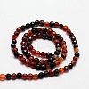 Faceted Natural Agate Round Beads Strands X-G-E318C-4mm-09-2