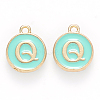 Golden Plated Alloy Enamel Charms X-ENAM-S118-05Q-1