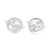 Brass Micro Pave Clear Cubic Zirconia Links Connectors ZIRC-G152-16P-2