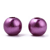 Spray Painted ABS Plastic Imitation Pearl Beads OACR-T015-05A-11-2