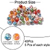 40Pcs 8 Colors Handmade Gold Sand Lampwork Beads LAMP-YW0001-22-2