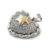 Brass Micro Pave Cubic Zirconia Pendants KK-C091-02C-PG-2