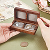 2-slot Rectangle Black Walnut Wooden Couple Ring Storage Boxes CON-WH0085-120-3