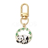 Panda Alloy Enamel Pendant Decoration HJEW-JM02602-4