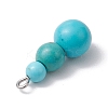 Synthetic Turquoise Dyed Round Beaded Pendants PALLOY-JF02867-11-4