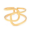 Ion Plating(IP) 304 Stainless Steel Interlocking Knot Open Cuff Ring for Women RJEW-I096-06G-2