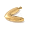 304 Stainless Steel Initial Pendants STAS-S186-12V-G-2