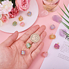 10Pcs 5 Colors Electroplated Natural Quartz Copper Wire Wrapped Pendants PALLOY-CA00020-3