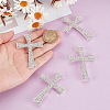 4Pcs Cross Rhinestone Lapel Pins JEWB-HY0001-50S-3