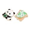 Panda with Bamboo Alloy Enamel Cabochons AL-CBA1A6F-06KCG-D-2