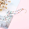 Brass Enamel Evil Eye Link Chain Bracelets & Necklaces Jewelry Sets SJEW-JS01185-6