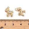 Brass Micro Pave Clear Cubic Zirconia Charms KK-C155-25G-3