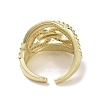 Brass Micro Pave Cubic Zirconia Open Cuff Ring RJEW-K256-51G-3