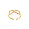 Ion Plating(IP) 304 Stainless Steel Open Infinity Hollow Cuff Ring for Women RJEW-S405-198G-2