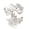 Tarnish Resistant 304 Stainless Steel Cuff Finger Ring Components STAS-P365-29P-1