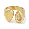 Rack Plating Brass Micro Pave Cubic Zirconia Cuff Finger Rings for Women RJEW-C114-19C-G-2