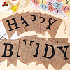1 Set Word Happy Birthday Linen Hanging Banners Flags AJEW-SP0001-51B-3