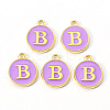 Golden Plated Alloy Enamel Charms ENAM-S118-10B-2