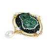 Raw Natural Malachite Pendants KK-P282-03G-A-2