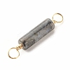 Natural Larvikite Connector Charms PALLOY-JF01454-05-5