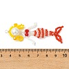 Copper Wire Wrapperd Glass Seed Beads Big Pendants PALLOY-MZ01442-01-3
