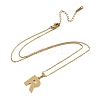 Ion Plating(IP) Initial Letter 304 Stainless Steel Pendant Necklaces NJEW-M199-01G-R-3