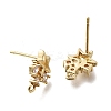 Brass with Cubic Zirconia Stud Earring Finding KK-Q048-14G-2