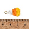 Halloween Glass Seed Beaded Pendants PALLOY-MZ01418-4