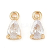 Brass Micro Pave Cubic Zirconia Pendants KK-K374-07G-03-1