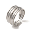 Non-Tarnish 304 Stainless Steel Open Cuff Ring RJEW-C068-03B-P-1