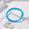 Synthetic Turquoise(Dyed) Skull Stretch Bracelet BJEW-JB08068-02-2