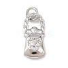 Brass Micro Pave Clear Cubic Zirconia Pendants KK-G544-08P-02-1