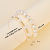 2Pcs 2 Styles ABS Plastic Imitation Pearl & Shell Pearl & Brass Beads Bracelets BJEW-SW01606-2