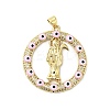 Rack Plating Brass Micro Pave Clear Cubic Zirconia Pendants ZIRC-I059-12G-2
