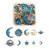 80Pcs 10 Style Celestial Alloy Enamel Pendants ENAM-LS0001-30-2