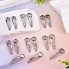 15Pcs 3 Styles 304 Stainless Steel Snap Hair Clip Finding STAS-TA0006-49-5
