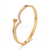 Crystal Rhinestone Wave Hinged Bangle BJEW-G648-04G-3