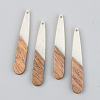 Opaque Resin & Walnut Wood Pendants RESI-S389-039A-C04-1