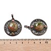 Natural Unakite Pendants G-Q158-03A-R09-3