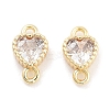 Brass Pave Clear Cubic Zirconia Connector Charms KK-P271-35G-1