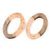 Transparent Resin & Walnut Wood Pendants X-RESI-S389-022A-B04-2