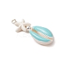 2Pcs 2 Colors Cowrie Shell Enamel & Synthetic Turquoise Starfish Pendants PALLOY-JF03406-4