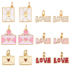 12Pcs 6 Styles Valentine's Day Brass Enamel Charms KK-BBC0023-89-1