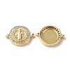 Eco-Friendly Rack Plating Brass Micro Pave Clear Cubic Zirconia Connector Charms KK-F845-03G-1