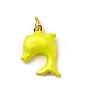 Brass Enamel Sea Animals Pendants KK-I378-14G-B-2