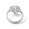 Non-Tarnish 201 Stainless Steel Heart with Number 15 Adjustable Ring for Women RJEW-C045-12P-3