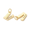 Rack Plating Eco-friendly Brass Micro Pave Clear Cubic Zirconia Charms KK-D072-01G-V-NR-2