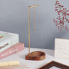 Brass Reverse Style Incense Burner Holder with Wood Teardrop Ash Catcher Tray AJEW-WH0258-702-4