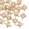 SHEGRACE Brass Pave Cubic Zirconia Horse Eye Connector Charms XGRQ2O890-436B-G-1